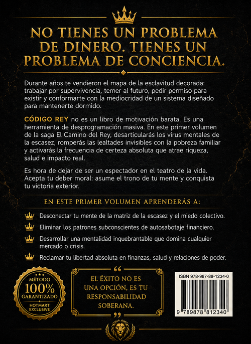 Contraportada Código Rey Volumen I